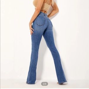 High waisted flare leg jeans